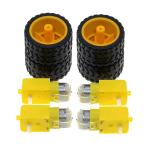 DC 3-6V Dual Shaft Gearbox Electric Motors with Tire Wheel for Robot